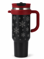 Boîte cadeau de Noël, gobelet isotherme en acier inoxydable 304 à double paroi de 40 oz (1200 ml) avec logo personnalisé, bouteille d'eau avec poignée