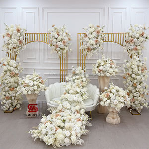 Corredor de flores artificiales de Rosa Blanca personalizado, técnica suave hecha a mano para bodas suaves, decoraciones para fiestas de San Valentín - Product Image 6