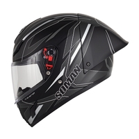 Casque de moto intégral SOMAN New SU11 homologué DOT avec grand spoiler, coque ABS colorée pour la course et la route.