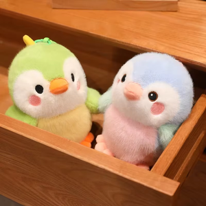 ตุ๊กตาพลาสติกนกแก้วขนาดเล็ก 4 นิ้ว ของเล่นตุ๊กตาจิ๋ว พวงกุญแจ ของตกแต่งเล็กๆ - Product Image 1