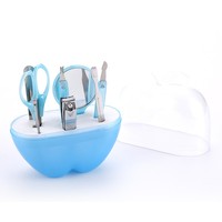 Ensemble de coupe-ongles Apple en acier au carbone durable, 8 pièces, lame droite pour droitiers, pointe acérée, ciseaux en plastique, boîte à outils de manucure