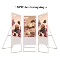 Katlanabilir Su Geçirmez Dijital Reklam Panosu IP65 Ayaklı Taşınabilir LCD Reklam Kiosku Salon Süpermarket Mağaza için Animasyonlu