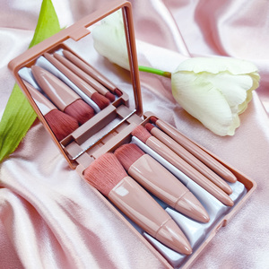 Juego de <span class=keywords><strong>Brochas</strong></span> de Maquillaje Portátiles de Viaje de 5 Piezas, Pelo Sintético, Multifunción, <span class=keywords><strong>para</strong></span> Rostro, Corrector, Afeitado, Polvo, Rubor, Sombra de Ojos, Color Rosa - Product Image 2