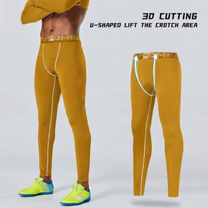 MERITORIOUS INTERNATIONAL <b>Men's</b> Summer <b>Yellow</b> Long Sleeve Gym <b>Shirt</b> Pants Set Sporty Geometric Pattern Quick-Dry Knitted Spandex - Product Image 2