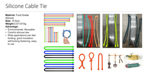 สายรัดซิลิโคนแบบพกพา ทนทาน ใช้ซ้ำได้ หลากสี ถอดออกได้ สำหรับ ODM OEM - Product Image 4