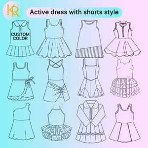 ชุดเดรสกีฬาแห้งเร็วพิมพ์โลโก้ KR แบบกำหนดเองสำหรับเด็กผู้หญิง ชุดโยคะแบบไม่มีแขนเสื้อ ซิปครึ่งตัว แต่งเพชร ชุดออกกำลังกายวิ่งเทนนิสสำหรับเด็ก - Product Image 3