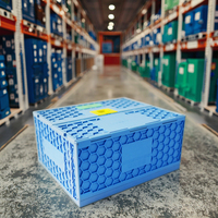Caisse en plastique pliable PP avec compatibilité de suivi RFID Boîtes de rangement pliables Bacs Alternatives de caisse en bois