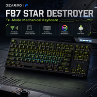 Clavier mécanique de jeu F87 à touches complètes anti-ghosting, trois modes, 2.4G filaire, touches transparentes fumées, hot-swap complet, RGB, pour ordinateur de bureau