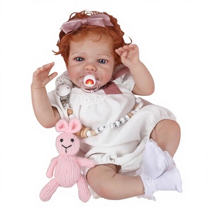 Poupée de mode en vinyle de 17 pouces, bébé réaliste <span class=keywords><strong>reborn</strong></span> aux cheveux roux et aux yeux ouverts, joli cadeau d'anniversaire pour <span class=keywords><strong>les</strong></span> filles de 3 ans et plus - Product Image 1