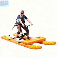 Vélo aquatique ponton plat monoplace avec cadre en aluminium et tapis flottant avant pour lac, portable, de Chine Lumark