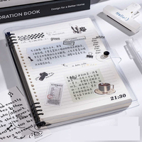 Nouvelle Mode A5 B5 Planificateur clair Pvc 6-anneaux Spiral Binder Business Office Planner Journal Notebook Transparent A6 Budget Binder