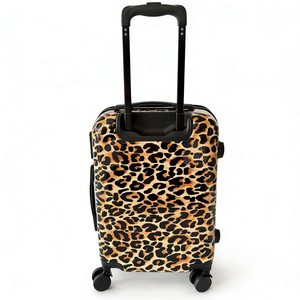Leopard-print Rolling <b>Suitcase</b> with Thickened ABS/PC Silent Swivel Wheels Ideal for Travel Carry-on Bag RTS Bulk Mixed Order - Product Image 2