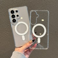 Étui magnétique transparent d'origine pour Samsung Galaxy S26 S25 S24 S21 FE S22 S23 Ultra Plus A17 A16 A55 A36 A07, compatible avec la charge sans fil