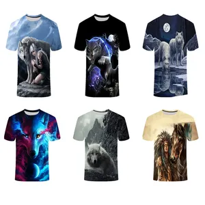 Camisetas lisas impressas musculares, camisetas estampadas com impressão muscular para homens, design personalizado com camiseta wolf