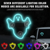 Lumière d'ambiance solaire pour automobile, détection de lumière et de vibrations, lumière décorative pour fenêtre, éclairage LED à ventouse pour voiture