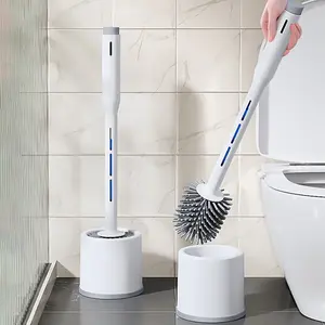 JOYBOS Brush Toilet Scrub Stores Liquid Cleaner In Handle No Scratch TPR Brush Head Toilet Brush Handle
