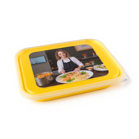 Conteneur alimentaire rectangulaire en plastique avec couvercle, personnalisable sans minimum de commande, pour usage commercial et restauration