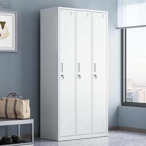 Armoire métallique moderne avec 16 portes verrouillables, design à panneaux plats à charnières pour le rangement de la chambre - Product Image 3