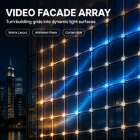 Lumières de Noël extérieures permanentes carrées RGBW 5V Smart SPI TTL LED Pixel Dot pour les avant-toits de maisons, les façades de bâtiments, les façades multimédias FD1-M1-D4