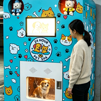 Station de lavage et de désinfection pour animaux de compagnie en acier inoxydable, libre-service 24h/24, avec paiement par carte