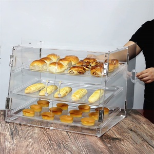 Exclusive Design Acrylic 3-tier Pastry Display for Customized Clear Countertop Bakery Bread Case YGL YGL-222 - Product Image 3