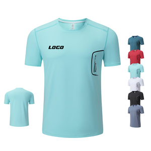 Vêtements de sport pour hommes, t-shirts à séchage rapide, vêtements d'entraînement, impression personnalisée, t-shirts de sport à manches courtes avec bande réfléchissante pour hommes - Product Image 2