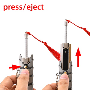 Offre Spéciale 22cm métal alliage tripes Berserk <span class=keywords><strong>épée</strong></span> porte-clés Pop-up Anime Dragonslayer Mini Katana pour Cosplay Collection - Product Image 4