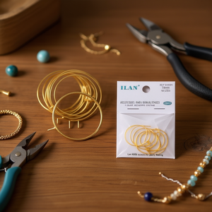 Orecchini a Cerchio Ilan 30mm Color Oro, Accessori per Creazione di Gioielli - Product Image 2