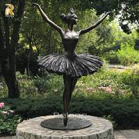 Sculptures de ballerines dansantes en bronze coulé grandeur nature pour l'extérieur, à vendre