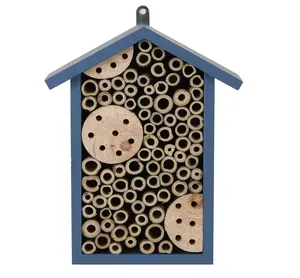 Bee House Outdoor Handmade Wood and Bamboo Attract More Pollinating Wooden Insect Hotels Bees Bee Hotel