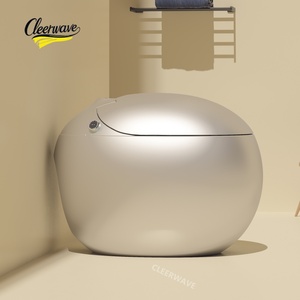 WC intelligent électrique avec bidet intégré, forme allongée, finition argentée, chasse d'eau automatique intelligente, chauffage, télécommande, siphon en S - Product Image 3