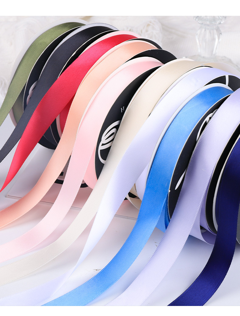 Shuangmian 2cm High Quality Luxury Warm Brown Polyester Waterproof Satin Ribbon Custom Decorative Valentine's Day Gift Wrapping