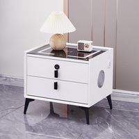 Table de Chevet Intelligente Design Moderne en Similicuir avec USB et Bluetooth – Prix de Gros pour Chambre à Coucher de Luxe