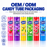Tubes d'emballage pour chewing-gum laminés ABL imprimés sur mesure avec bouchon à vis, qualité alimentaire 12,7-35 mm