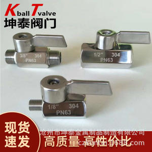 Mini-vanne à bille en acier inoxydable, filetage 1/2 pouce, vanne manuelle pour tuyau d'eau, pour applications de plomberie - Product Image 2