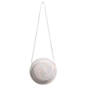 Bolso Bandolera Redondo de Cuerda de Algodón Tejida de 7 Pulgadas, Portátil, para Uso Diario, Verano 2023 - Product Image 1