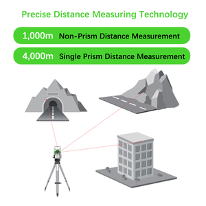 ALPHA Ta Total Station Android Presisi Tinggi Akurasi <span class=keywords><strong>2</strong></span> inci Pengukur Jarak Laser Tanpa Prisma 1000m Layar Sentuh 5,5 inci IP54 30x - Product Image 3