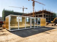 Cabane modulaire préfabriquée contemporaine de 20 pieds ou 40 pieds, type Apple Cabin Pod, pour logement temporaire sur chantier