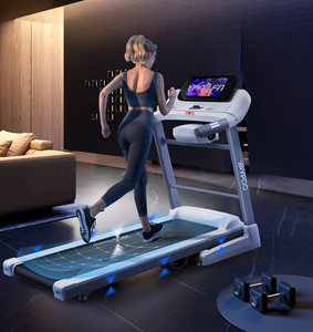 เครื่องเดินวงรีไฟฟ้าพับได้คุณภาพสูง YPOO มาตรฐาน CE สำหรับการออกกำลังกายที่บ้าน รองรับน้ำหนักได้ 100 กก. พร้อมแอป YPOOfit - Product Image 4