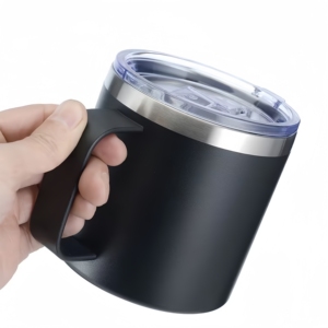 Tasse à café isolée sous vide de 12oz avec poignée Gobelet de voyage en acier inoxydable à double paroi pour la maison et l'extérieur - Product Image 6