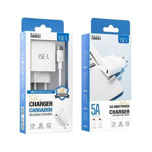 Cargador de alta potencia User 5A con cable USB tipo C de carga rápida para teléfono y tableta - Product Image 1