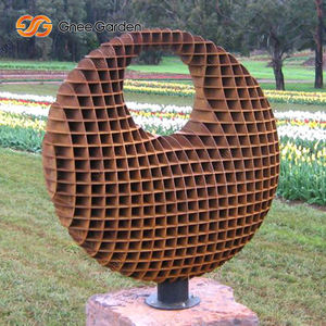 Grande sculpture ronde créative en acier corten Art de jardin extérieur populaire pour décoration de patio Nouvelle forme créative - Product Image 2