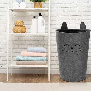 Felt <b>Laundry</b> Hamper Stackable <b>Storage</b> Kitten Custom Felt <b>Storage</b> Basket for Kids Bedroom - Product Image 4