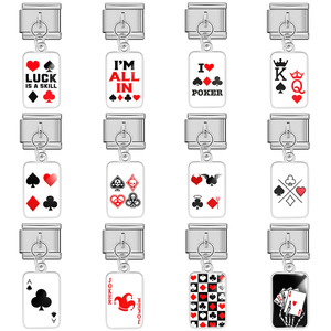 Pulsera de Acero Inoxidable con Dijes de la <span class=keywords><strong>Serie</strong></span> de Cartas de Póker Italiana, Joyería de Moda, Regalos para <span class=keywords><strong>Amigos</strong></span>, Venta al por Mayor - Product Image 2