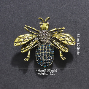 Atacado Personalizado das Mulheres Exagerado Vintage Abelha Broches Strass Liga Bonito Animal Broche Pin Casamento Festa Noivado Presente - Product Image 5