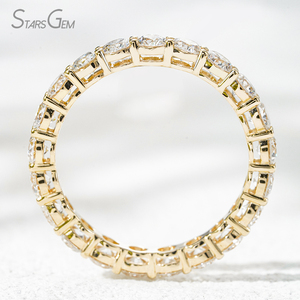 Anillo de Eternidad Clásico, 2.6mm, Corte Brillante Redondo, Diamante de Laboratorio, Oro Sólido de 10k, Anillo de Bodas para Mujer - Product Image 3