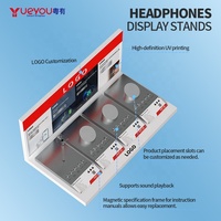 Support d'affichage moderne en acrylique intelligent pour casque numérique 3C, antivol, lumière LED interactive, design léger pour l'électronique