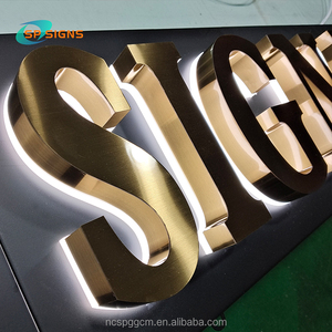 SP定制商店灯标志不锈钢亚克力背光正面字母3d板户外商务金属标志电子标志 - Product Image 4