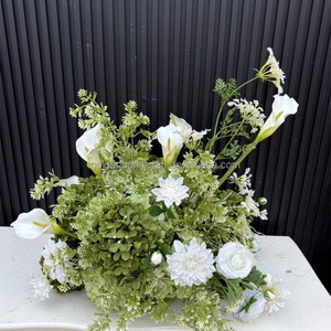 2026 Trending Natural Wild Style Aisle Artificial <strong>Green</strong> and White Flower Ball <strong>Runner</strong> for Garden Wedding - Product Image 5