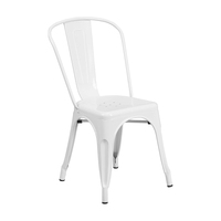 Chaise Tollix empilable rouge en fer forgé, style vintage français, robuste, pour café, bistrot, restaurant, hôtel